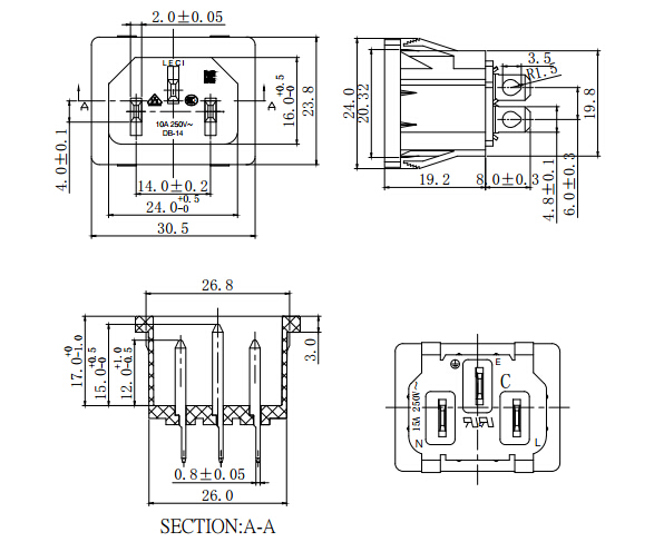 DB-14-2CF尺寸圖