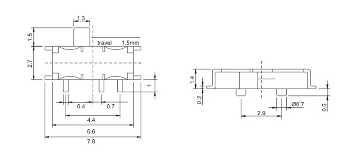 撥動開關(guān)圖紙